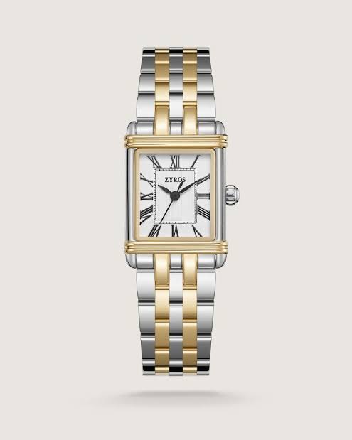 ساعه نسائي لون فضي وذهبي